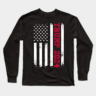 American Flag Design Trump 2024 Long Sleeve T-Shirt